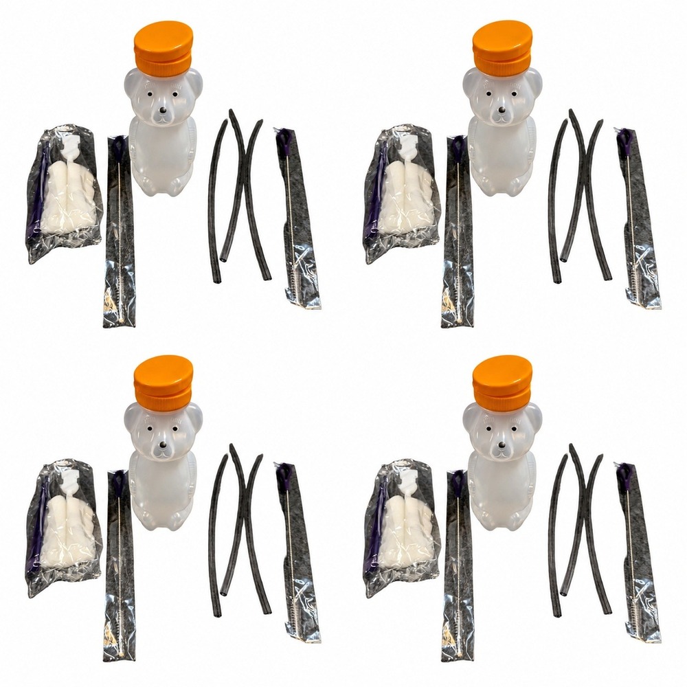Special Supplies Honey Bear Juice Cup Therapy Straw Cup Set 4 Pack Orange Lid
